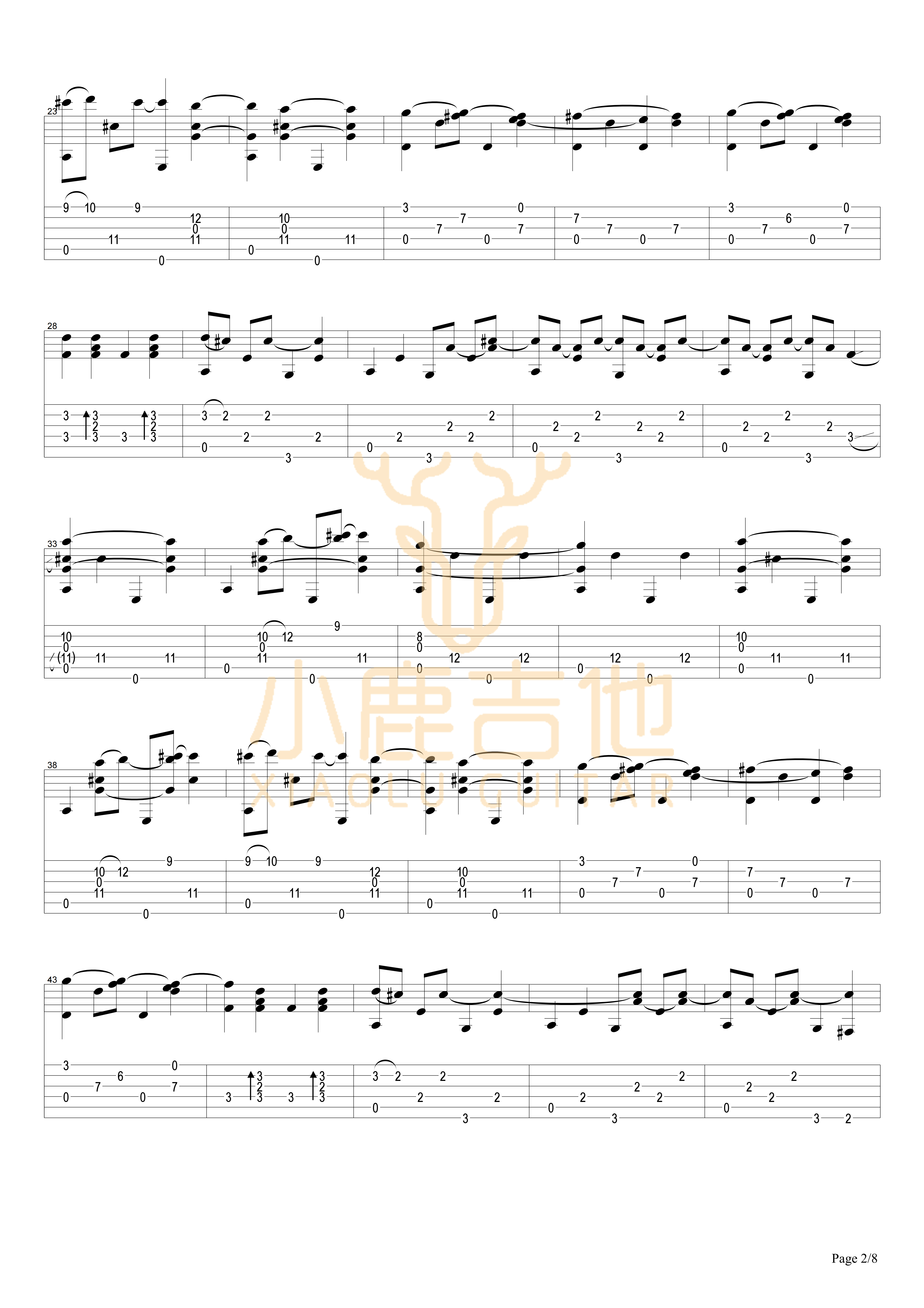 Tommy Emmanuel Locomotivation吉他谱  指弹六线谱