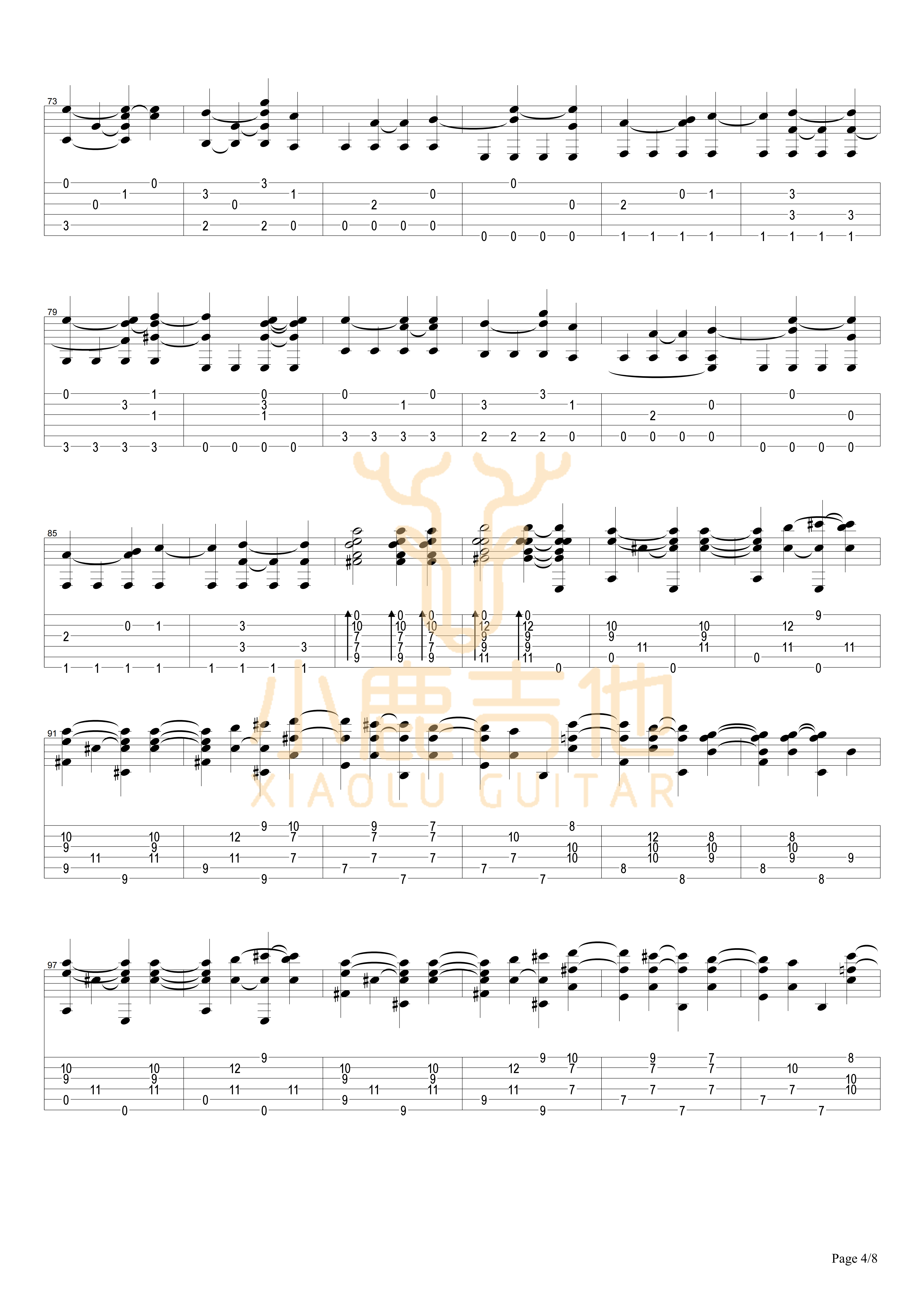 Tommy Emmanuel Locomotivation吉他谱  指弹六线谱