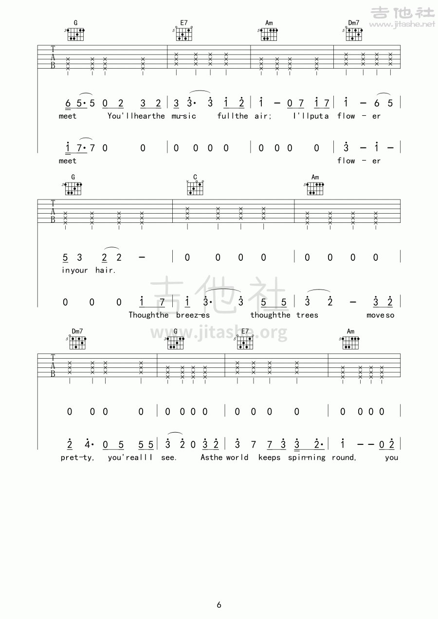 Jason Mraz Lucky吉他谱C调 弹唱六线谱