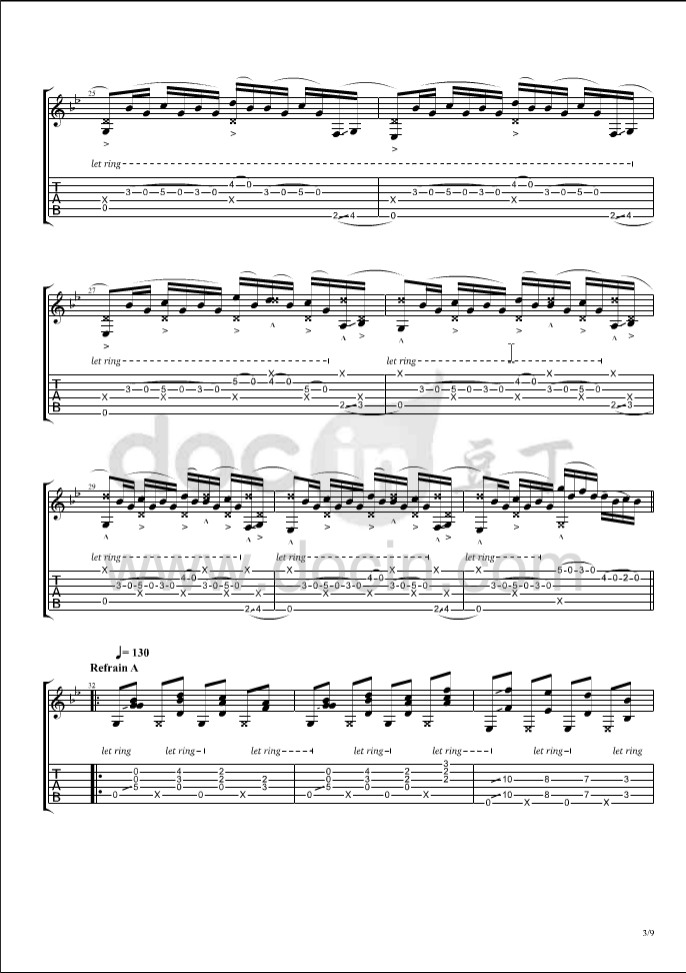 Tobias Rauscher Memories吉他谱 指弹六线谱