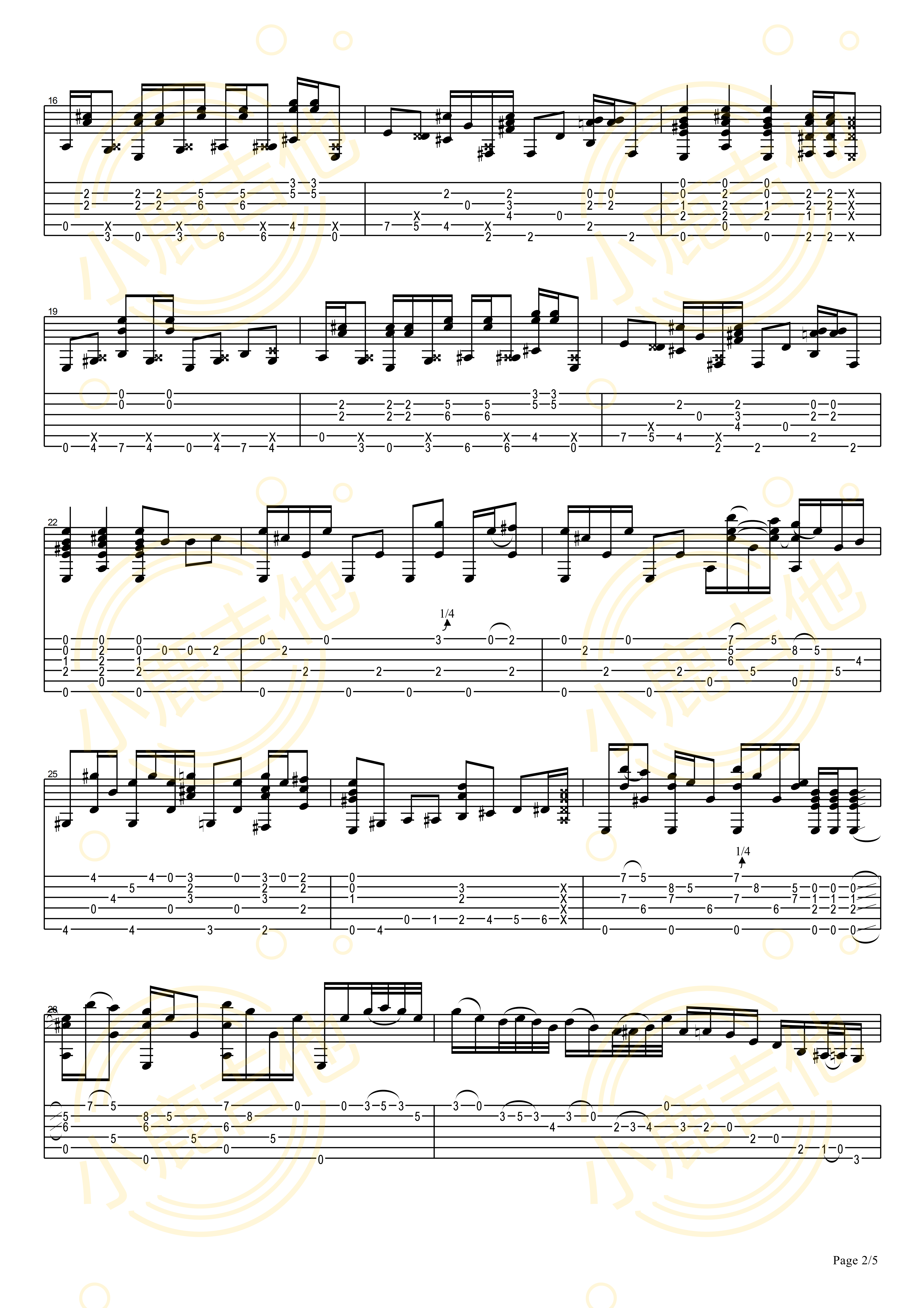 Tommy Emmanuel Nine Pound Hammer吉他谱 指弹六线谱