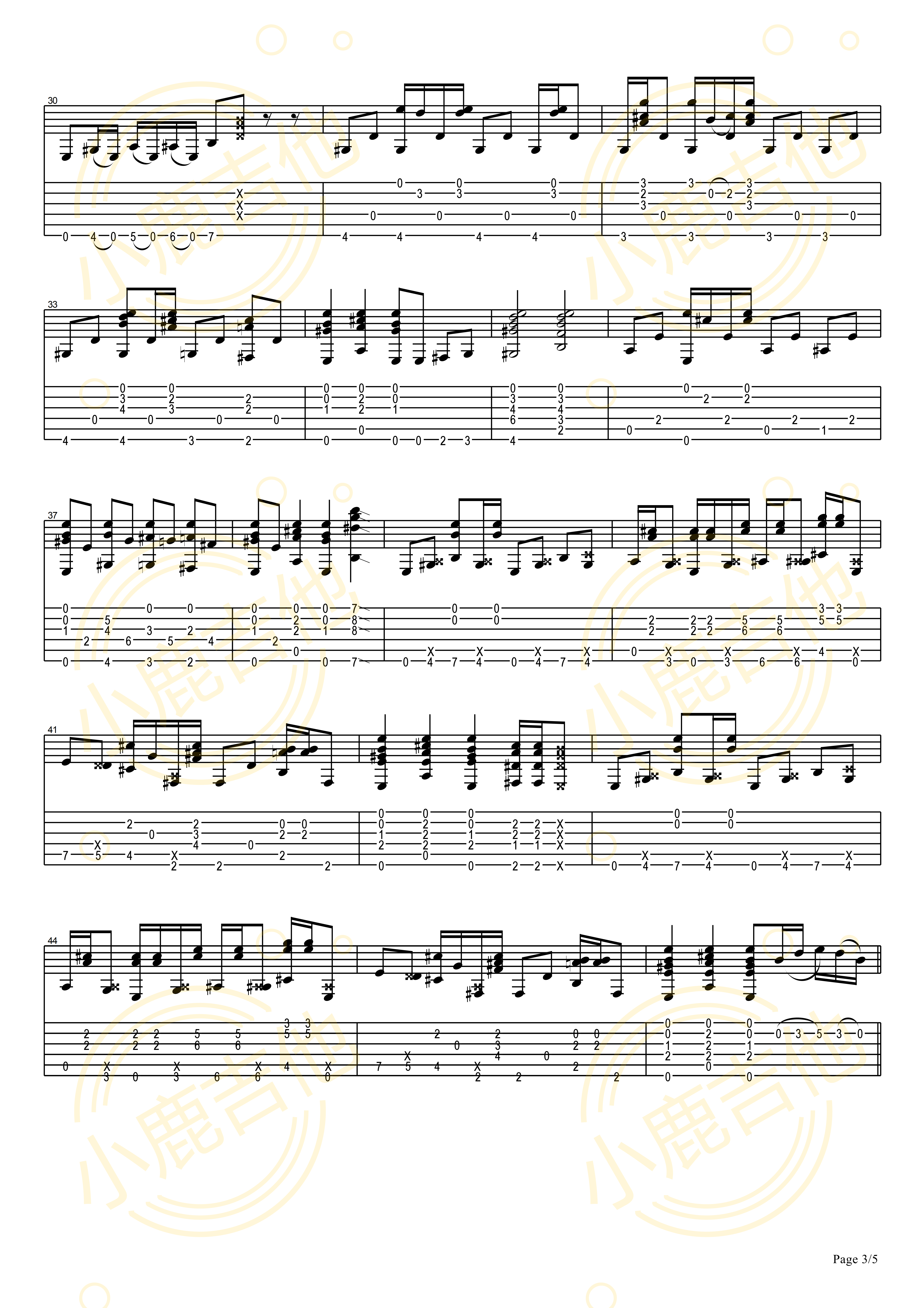 Tommy Emmanuel Nine Pound Hammer吉他谱 指弹六线谱