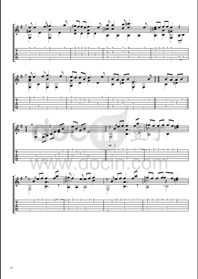 Herman's Hermits No Milk Today指弹谱 原调六线谱