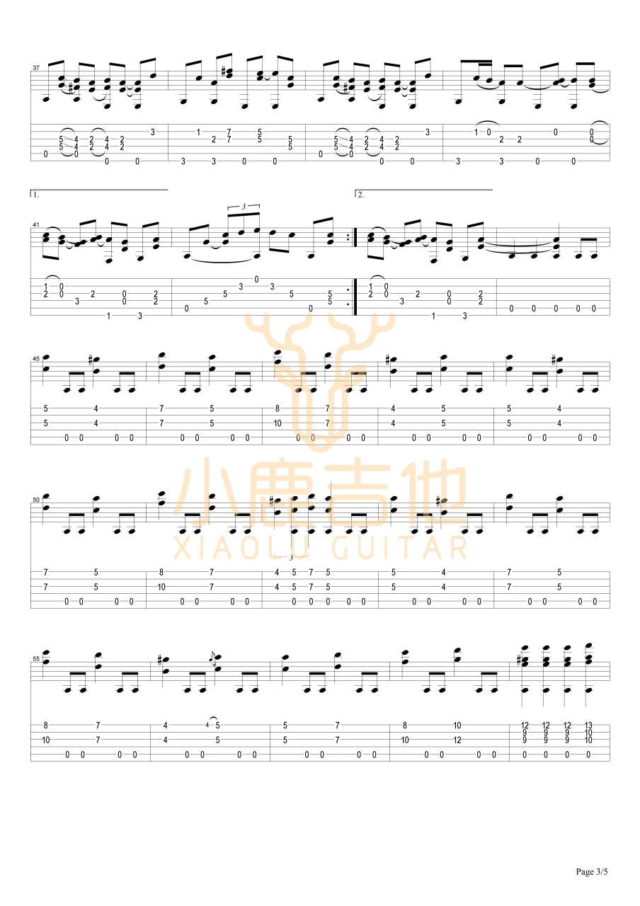 Tommy Emmanuel Old Town吉他谱 指弹六线谱