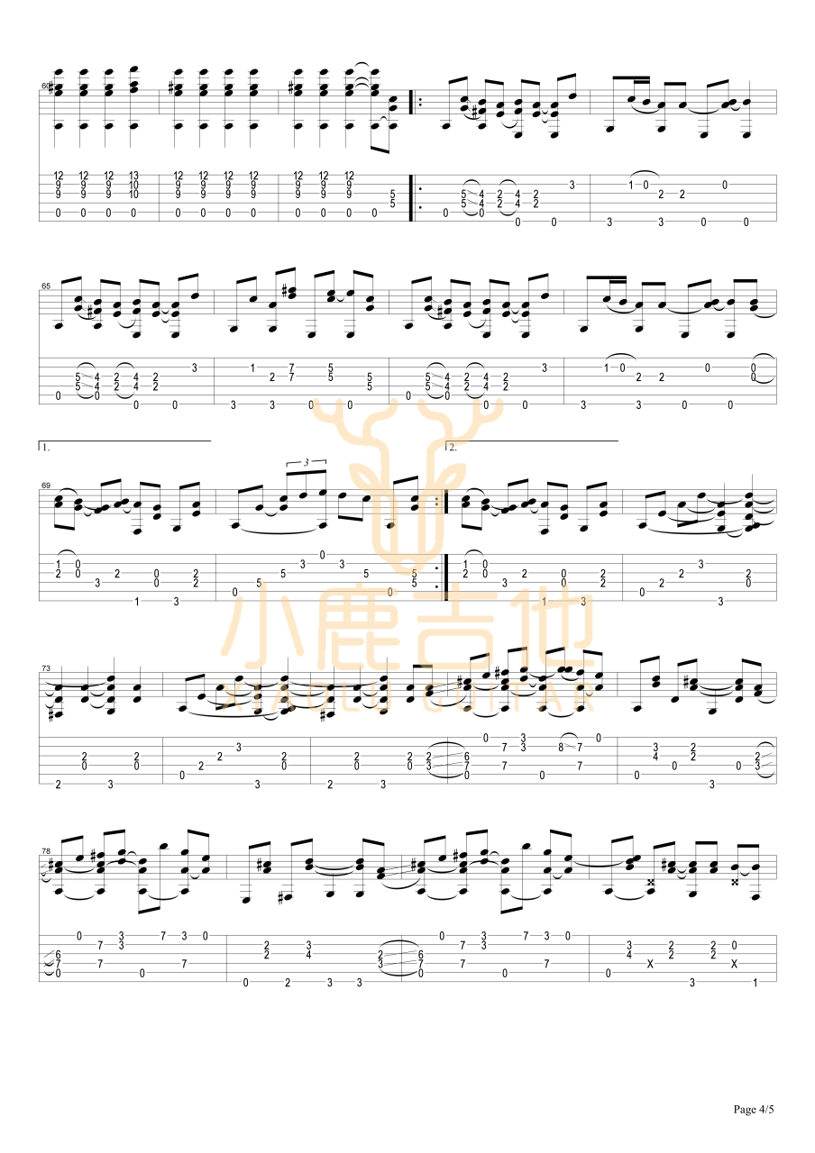 Tommy Emmanuel Old Town吉他谱 指弹六线谱