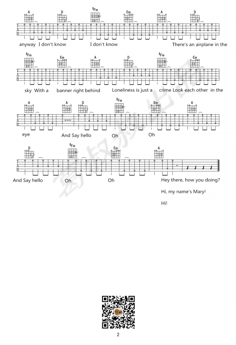 Sufjan Stevens Say-Hello吉他谱 指弹六线谱