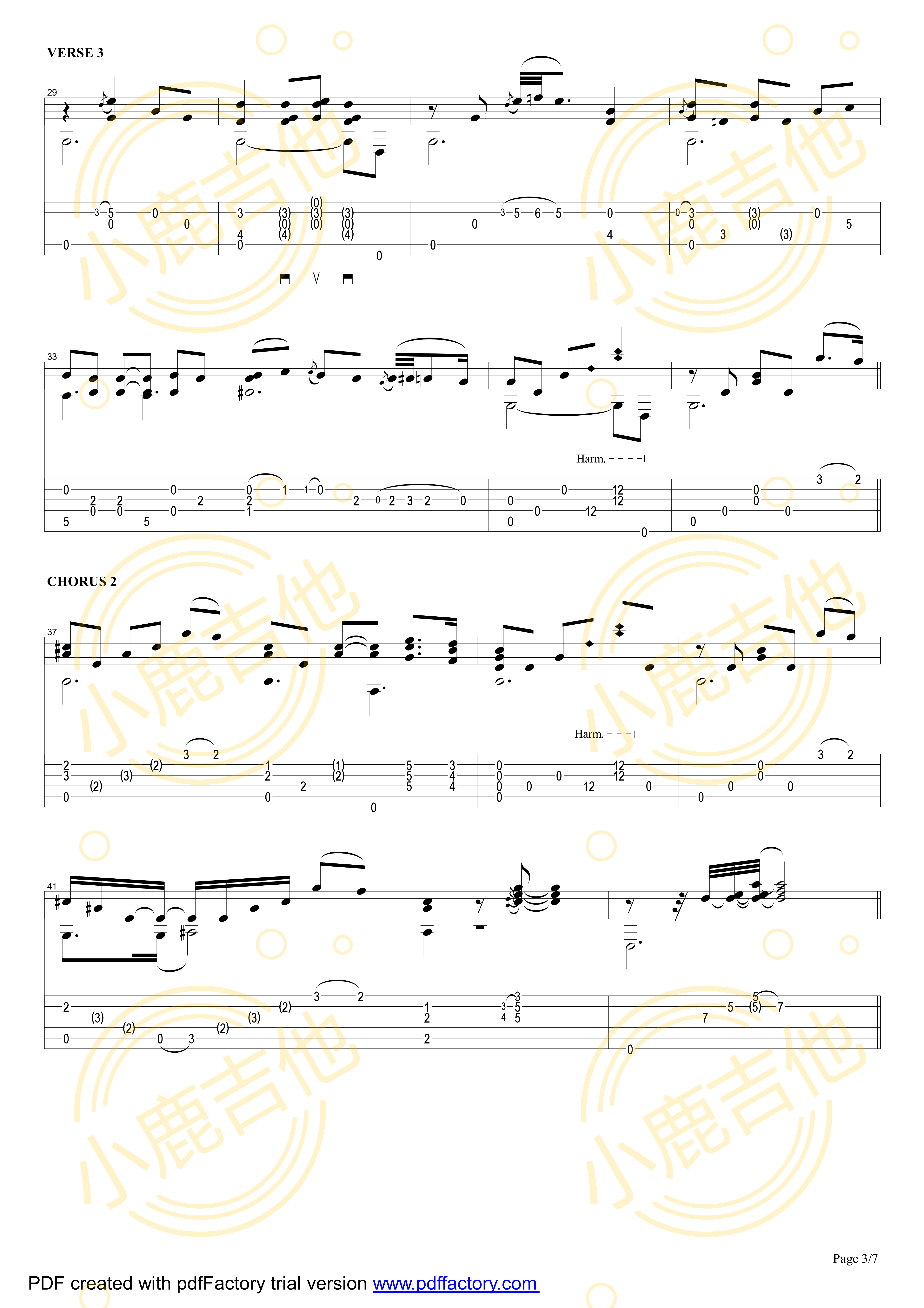 Tommy Emmanuel Smokey Mountain Lullaby吉他谱C调 指弹六线谱