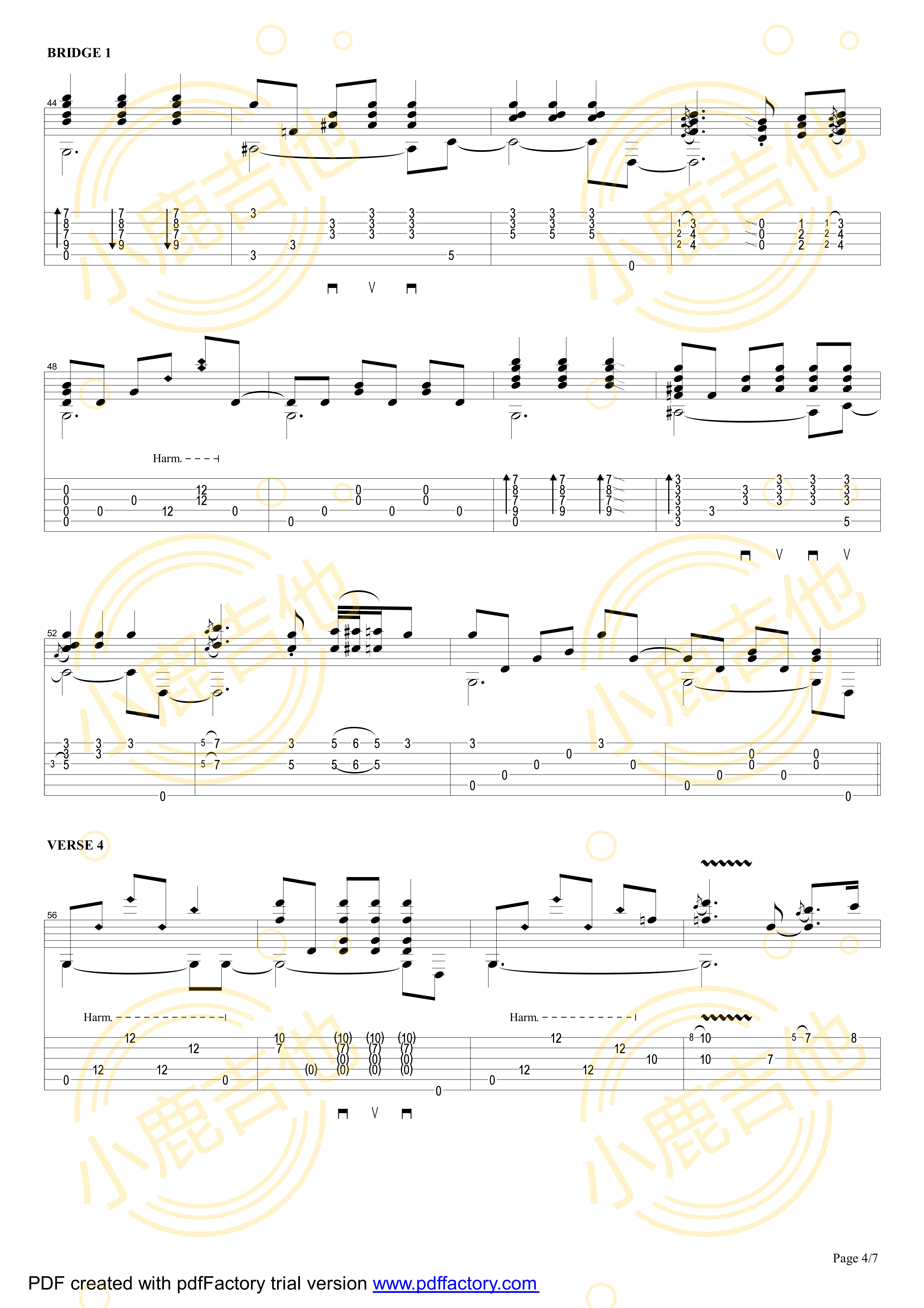 Tommy Emmanuel Smokey Mountain Lullaby吉他谱C调 指弹六线谱