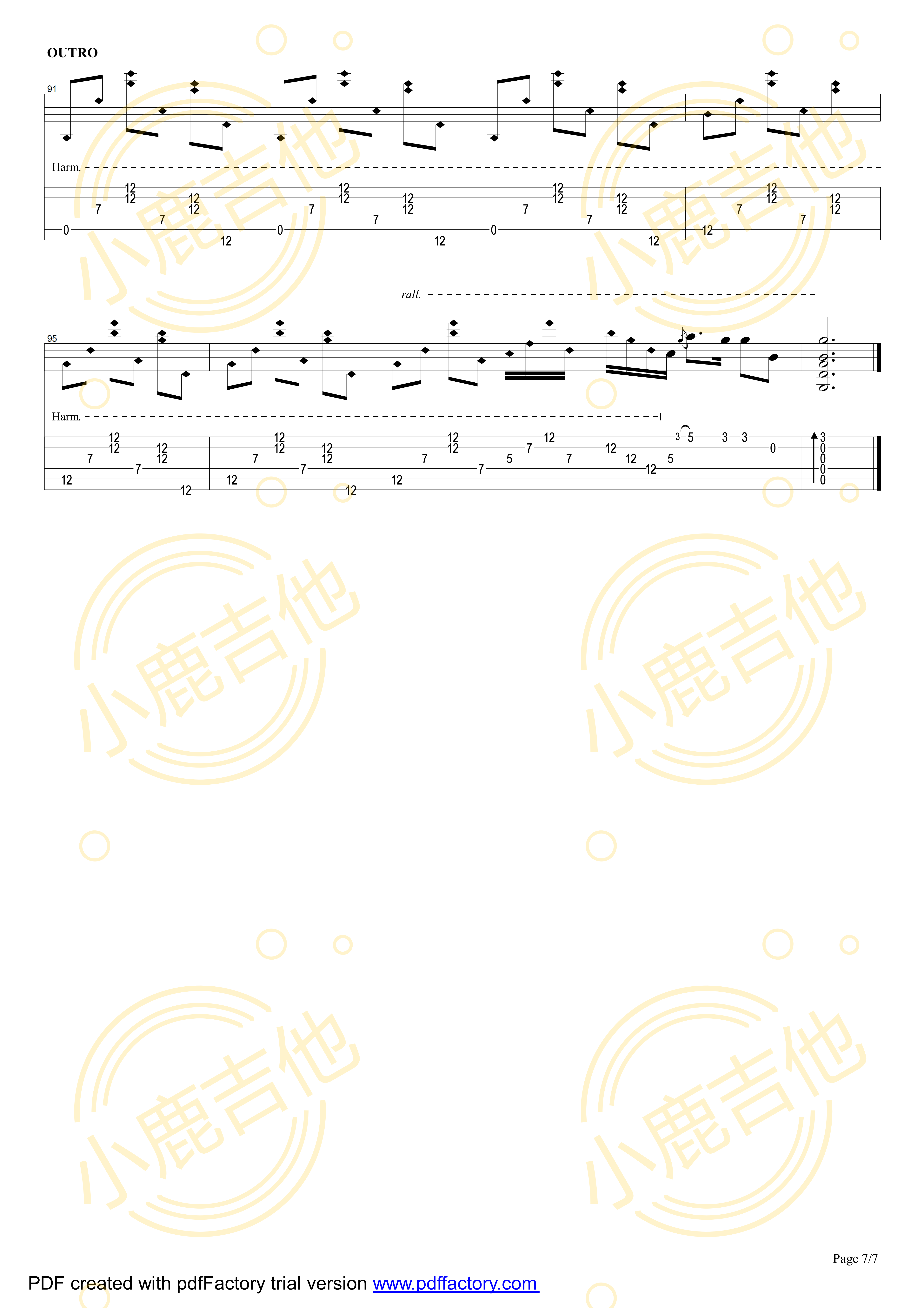 Tommy Emmanuel Smokey Mountain Lullaby吉他谱C调 指弹六线谱