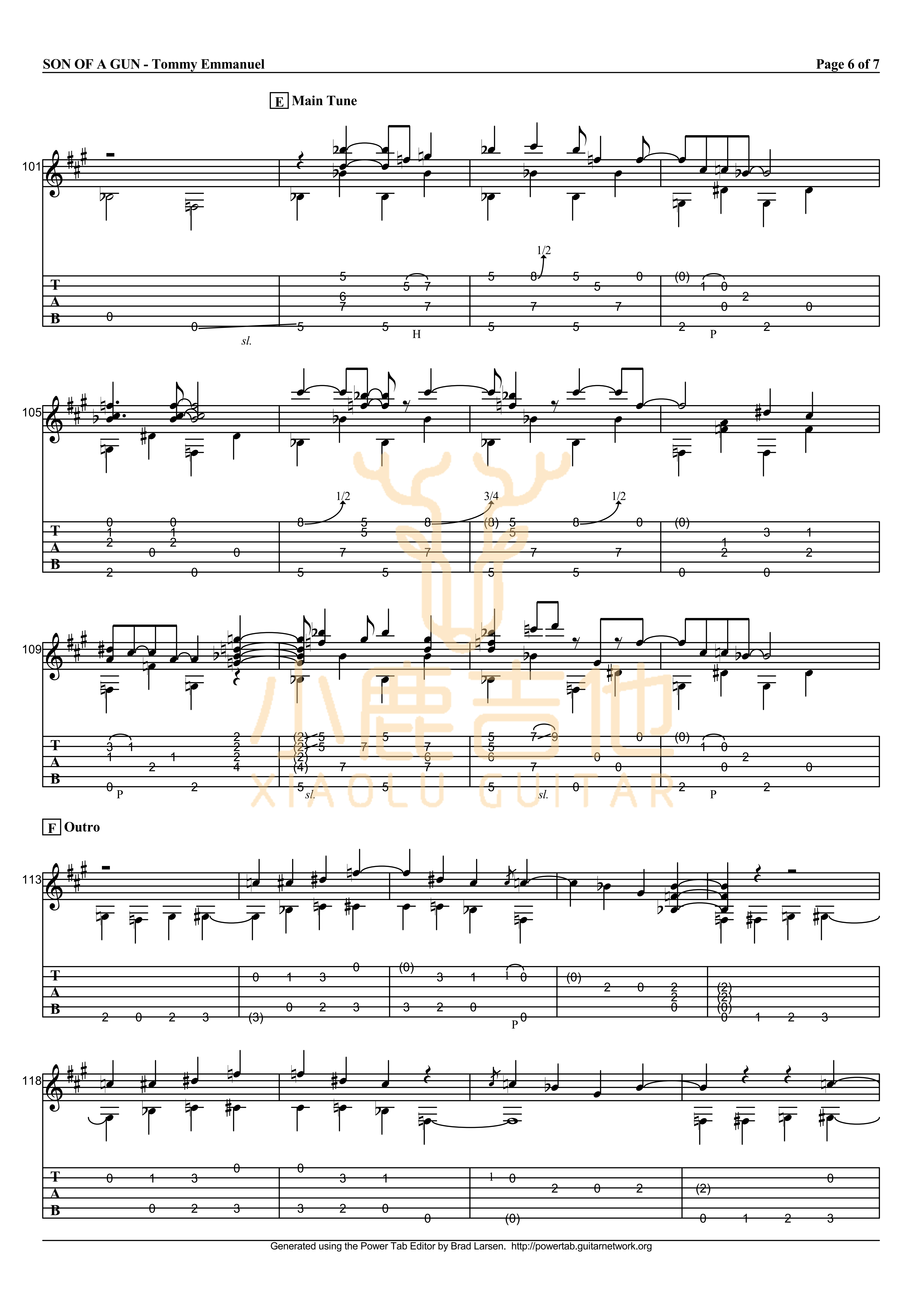 Tommy Emmanuel Son Of A Gun吉他谱 指弹六线谱