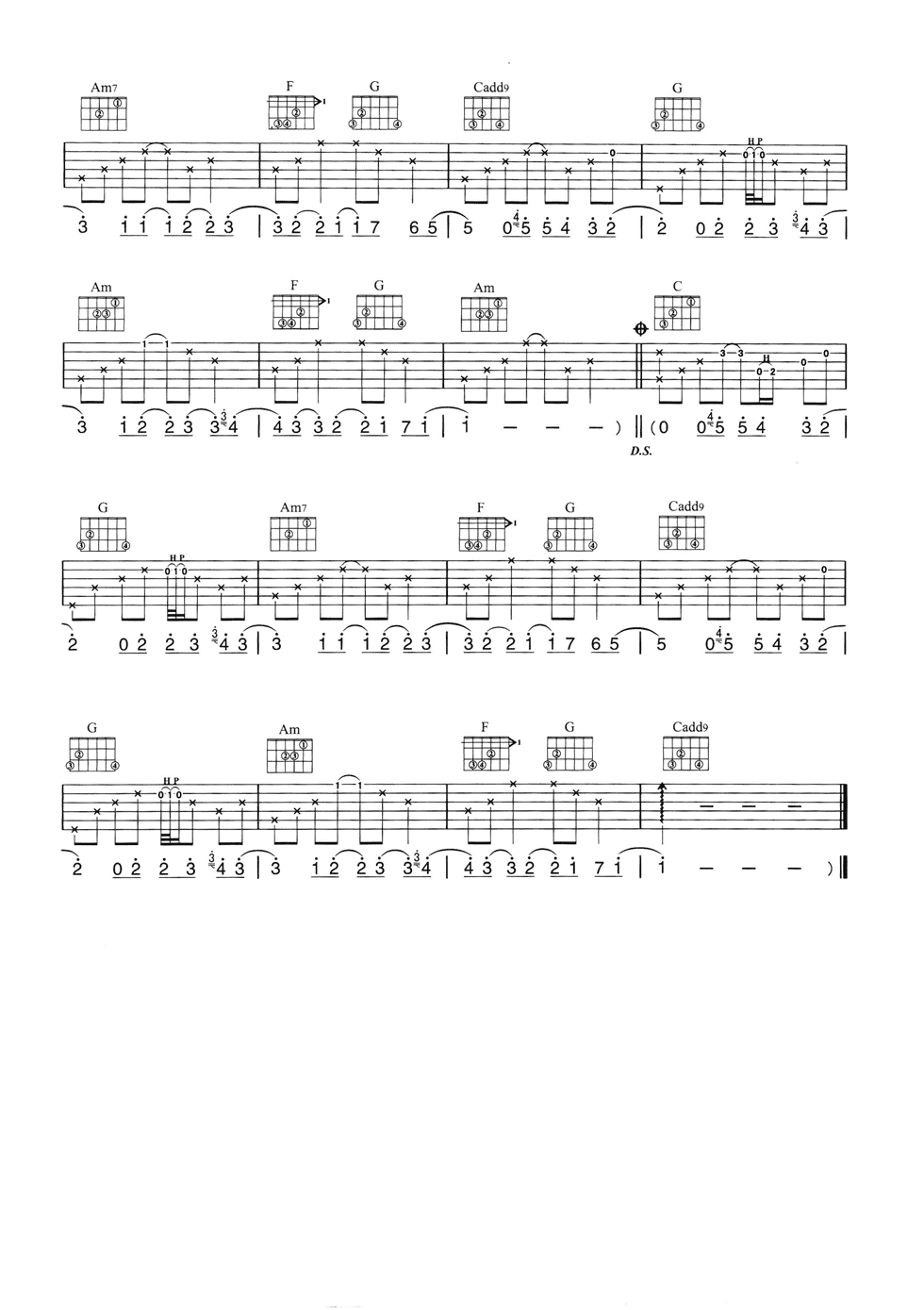 Michael Learns To Roc Take Me To Your Heart吉他谱G调