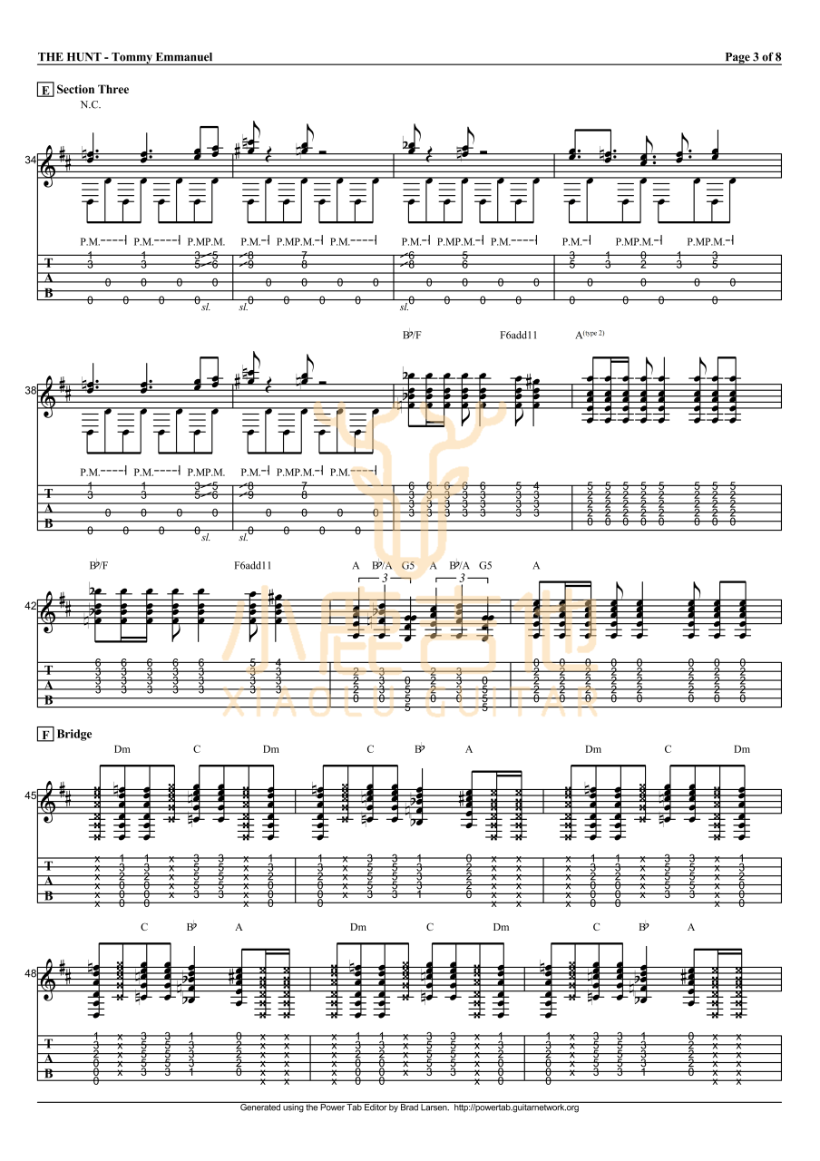 Tommy Emmanuel The Hunt吉他谱 指弹六线谱