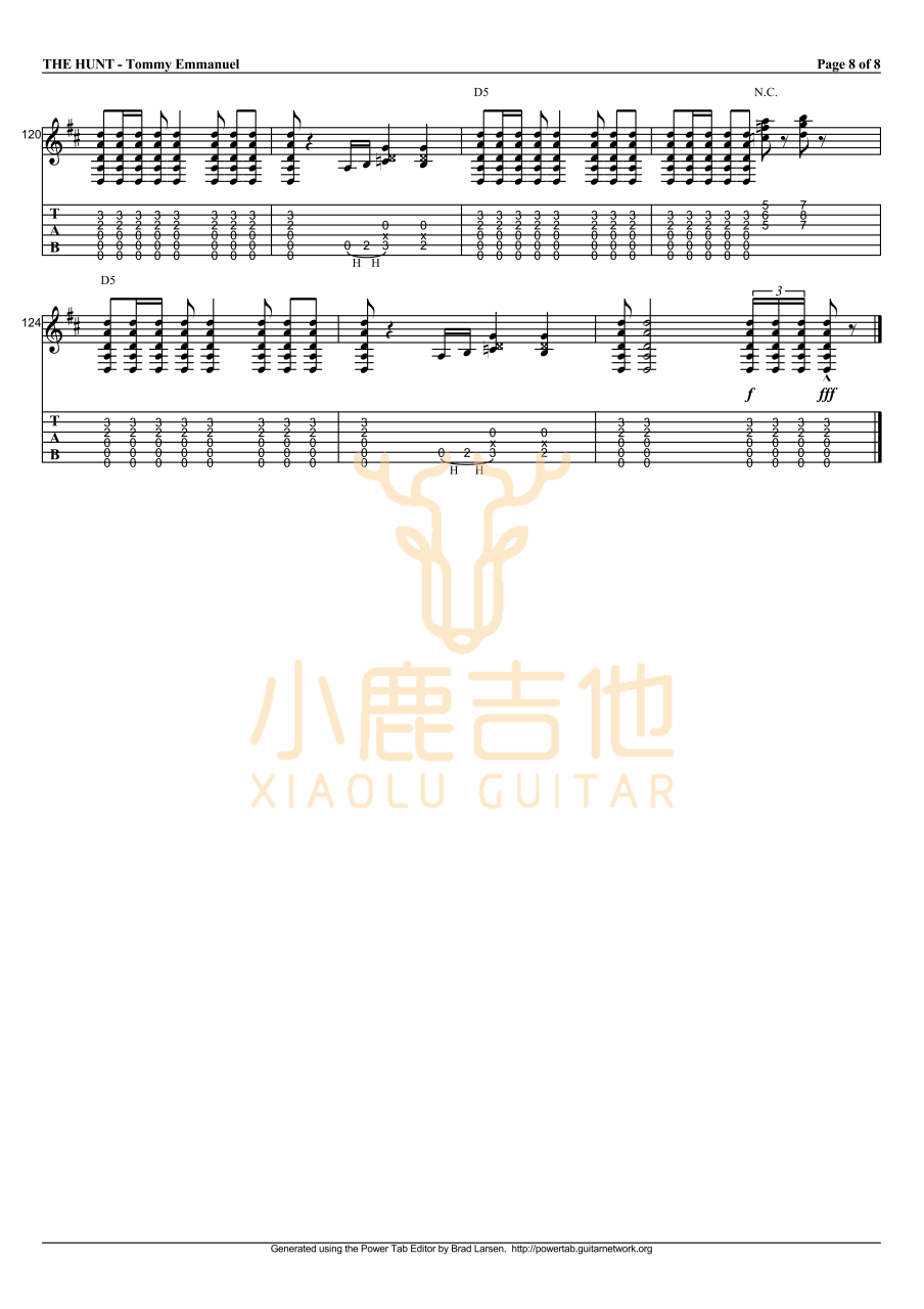 Tommy Emmanuel The Hunt吉他谱 指弹六线谱