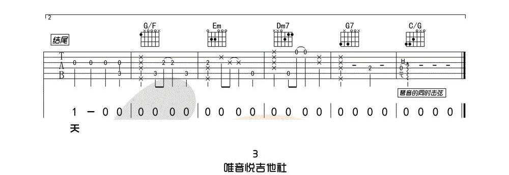 林宥嘉 成全吉他谱C调 唯音悦弹唱六线谱