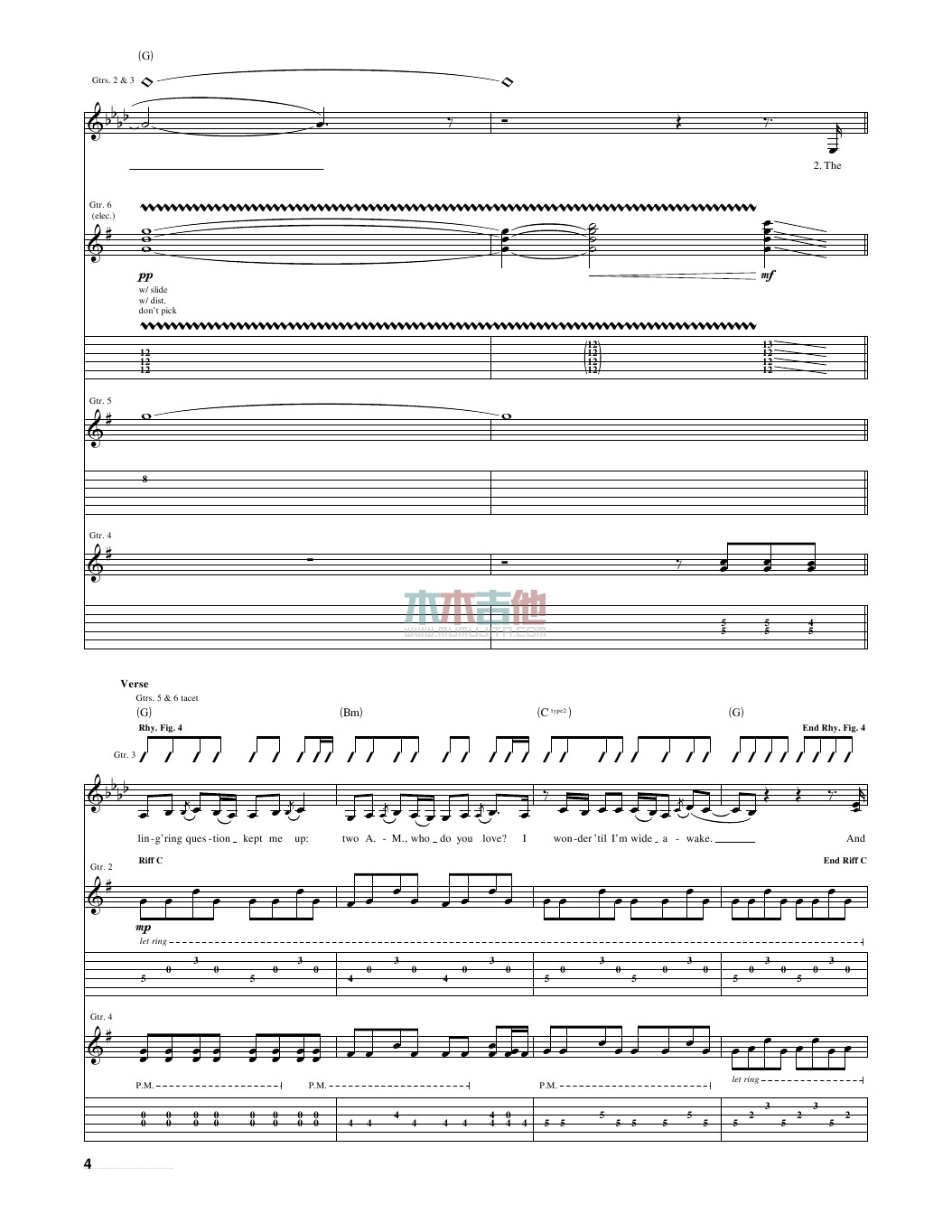 Taylor Swift enchanted指弹谱原调 木木吉他弹唱六线谱