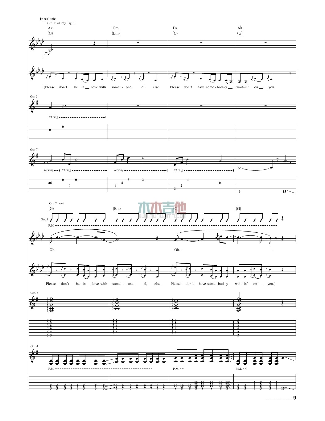 Taylor Swift enchanted指弹谱原调 木木吉他弹唱六线谱