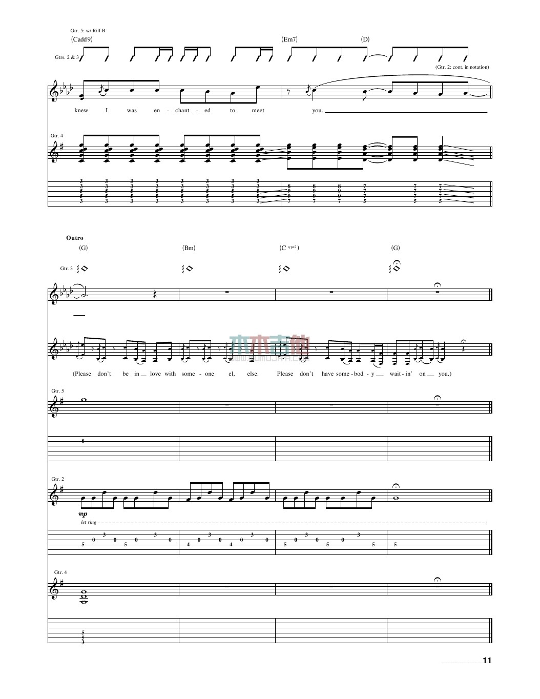 Taylor Swift enchanted指弹谱原调 木木吉他弹唱六线谱