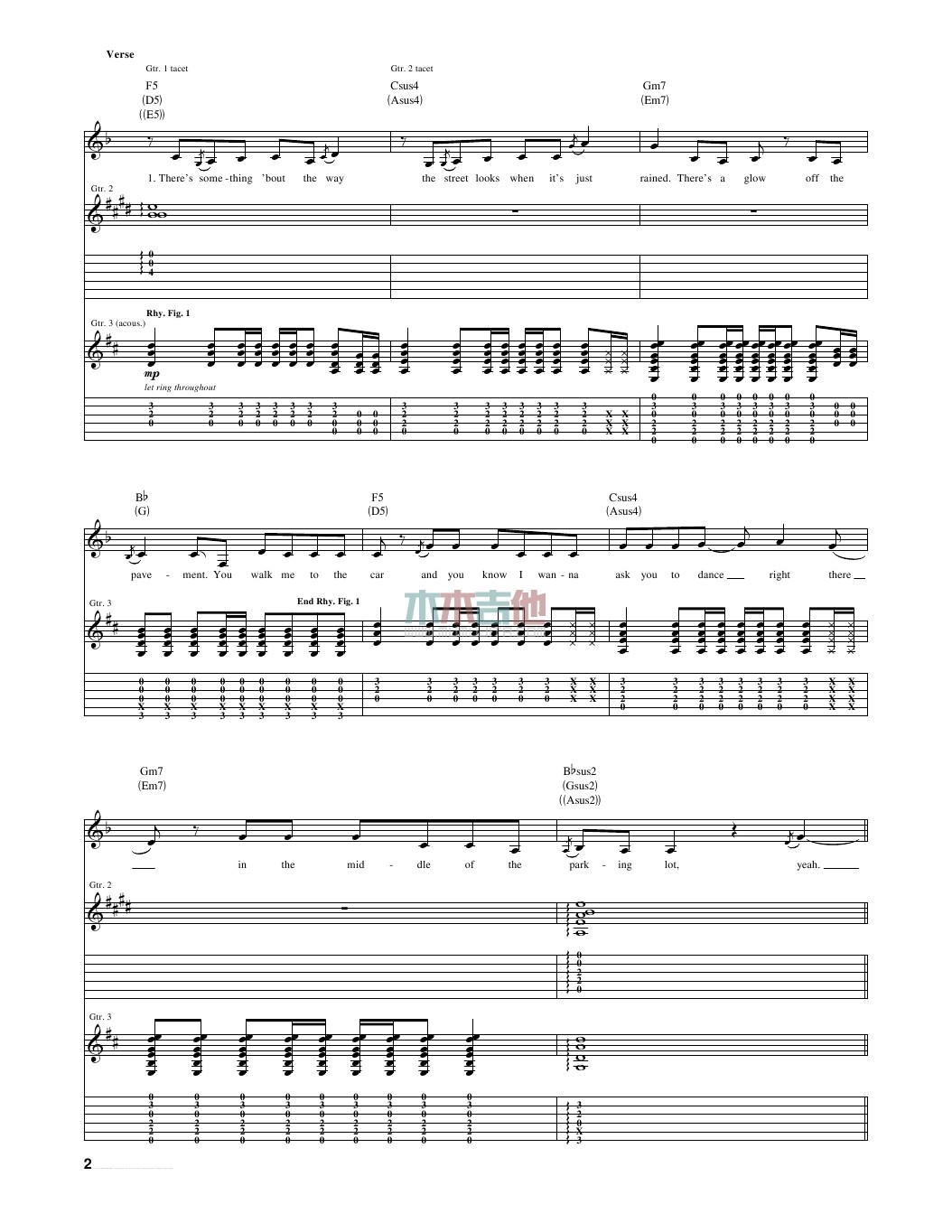 Taylor Swift fearless吉他谱A调 木木吉他弹唱六线谱