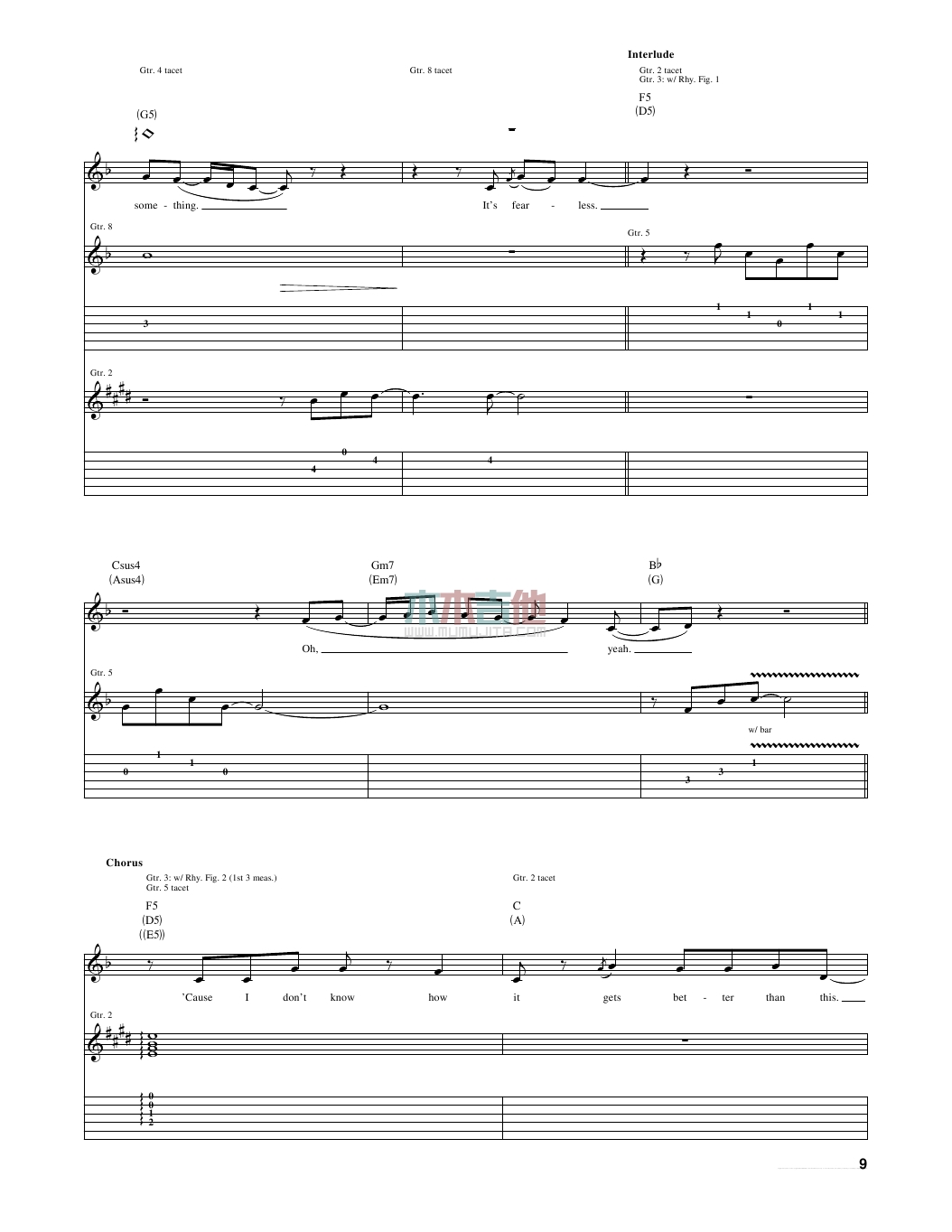 Taylor Swift fearless吉他谱A调 木木吉他弹唱六线谱