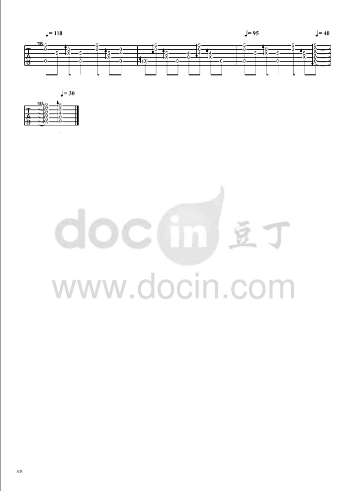 郑成河 for you指弹谱 D调六线谱 豆丁网编配