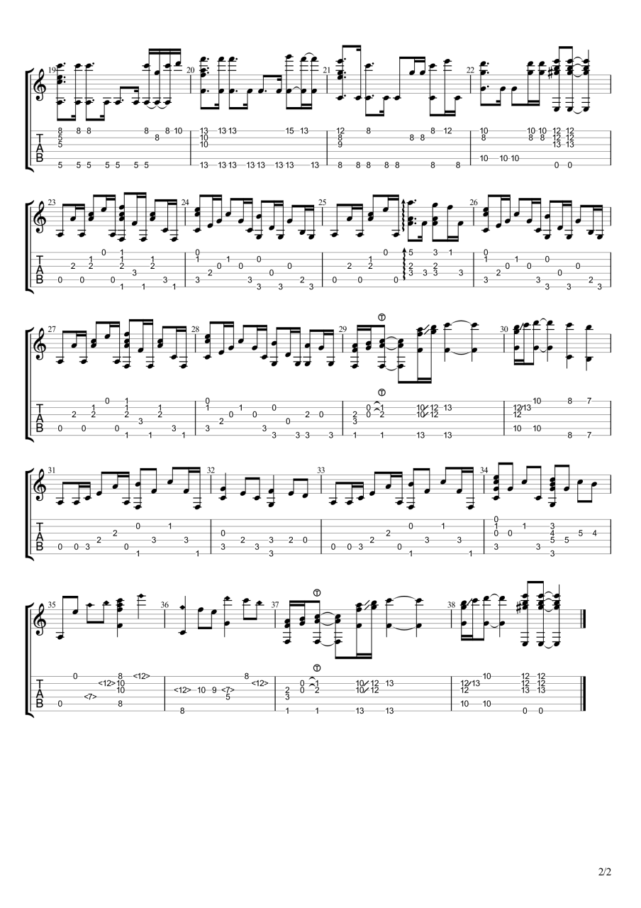 钢铁洪流进行曲吉他谱 弹唱六线谱