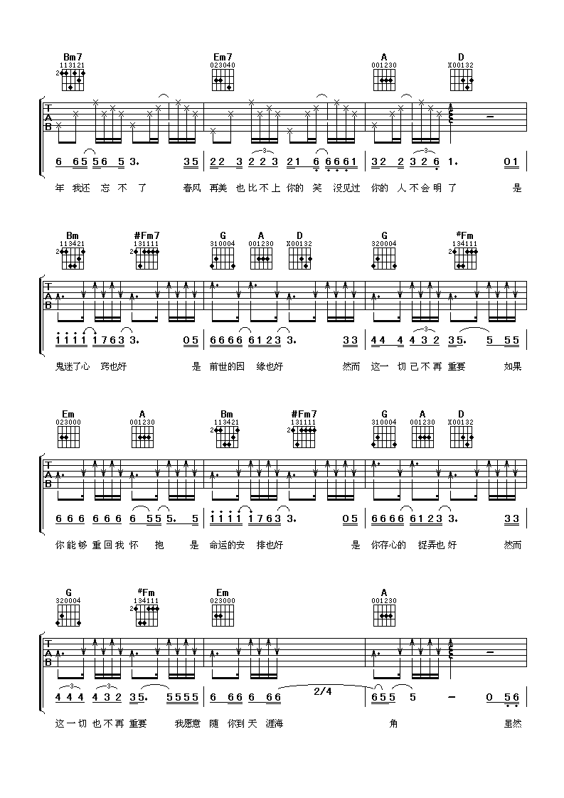 李宗盛 鬼迷心窍吉他谱D调 阿潘音乐工场弹唱六线谱