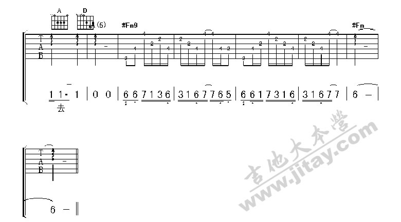 黄品源 海浪吉他谱G调 吉他大本营弹唱六线谱