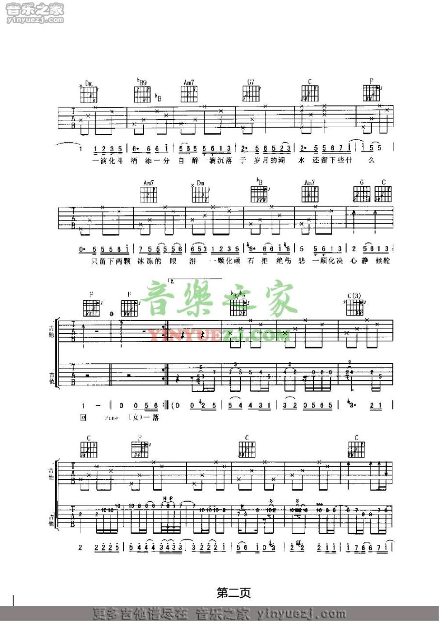 羽·泉 / 苏慧伦 还剩下些什么吉他谱C调 弹唱六线谱
