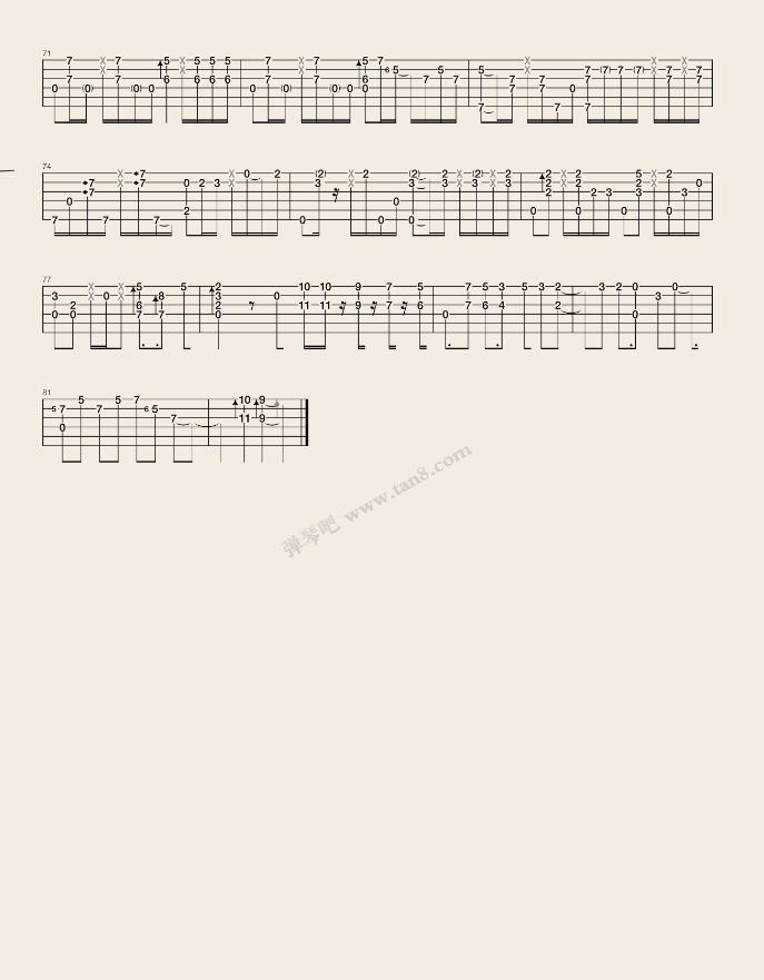 押尾桑 in the morning吉他指弹谱 C调原版