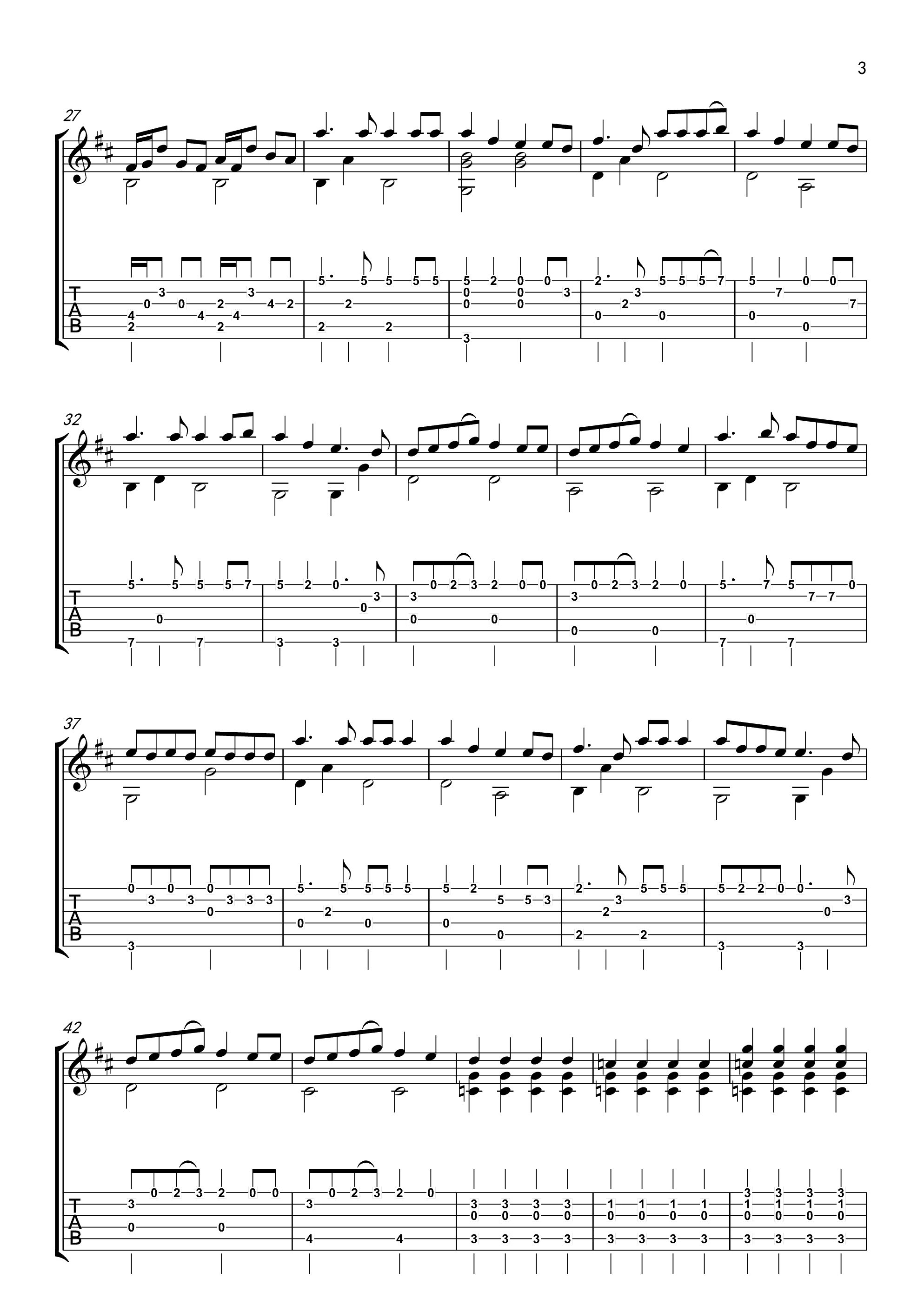 RADWIMPS 梦灯笼指弹谱 原调六线谱 高清版