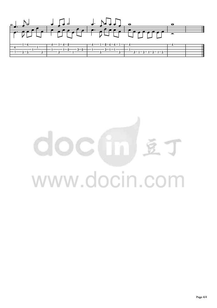 麦振鸿 莫失莫忘指弹谱 原调六线谱 豆丁网编配
