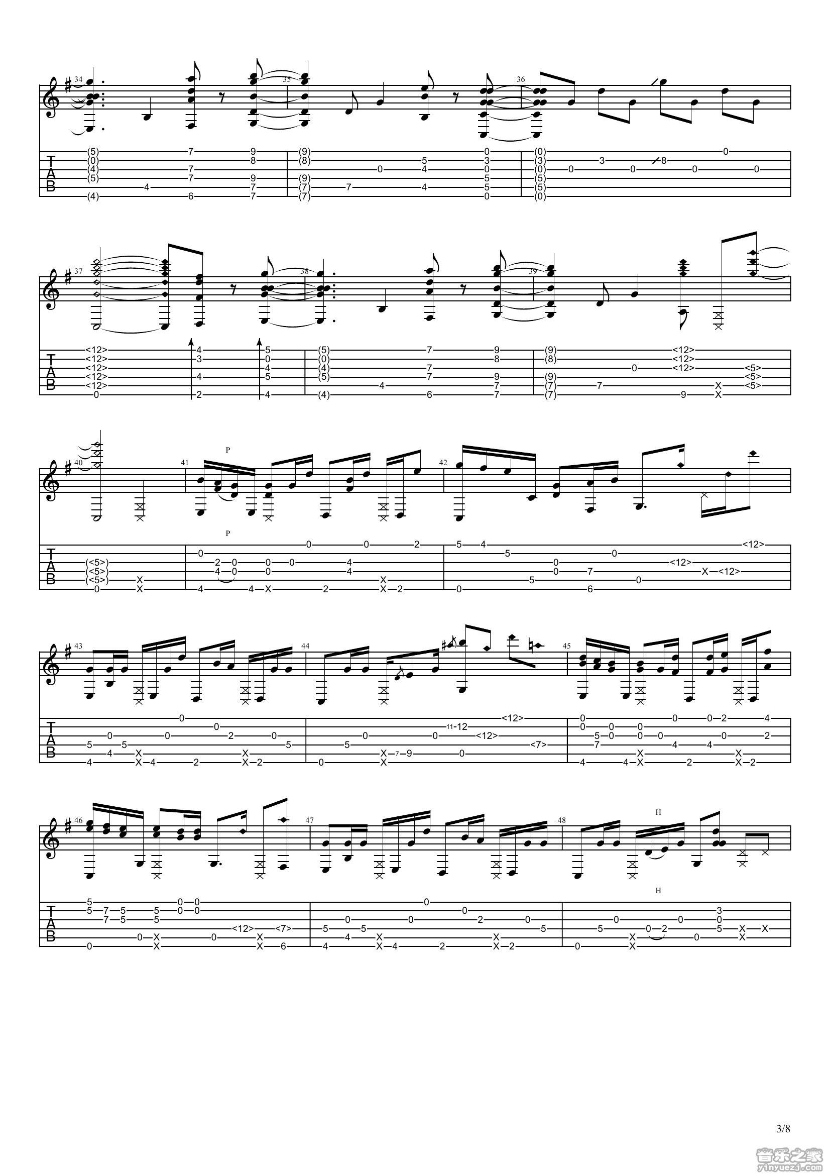 Radwimps 你的名字指弹谱 C调六线谱