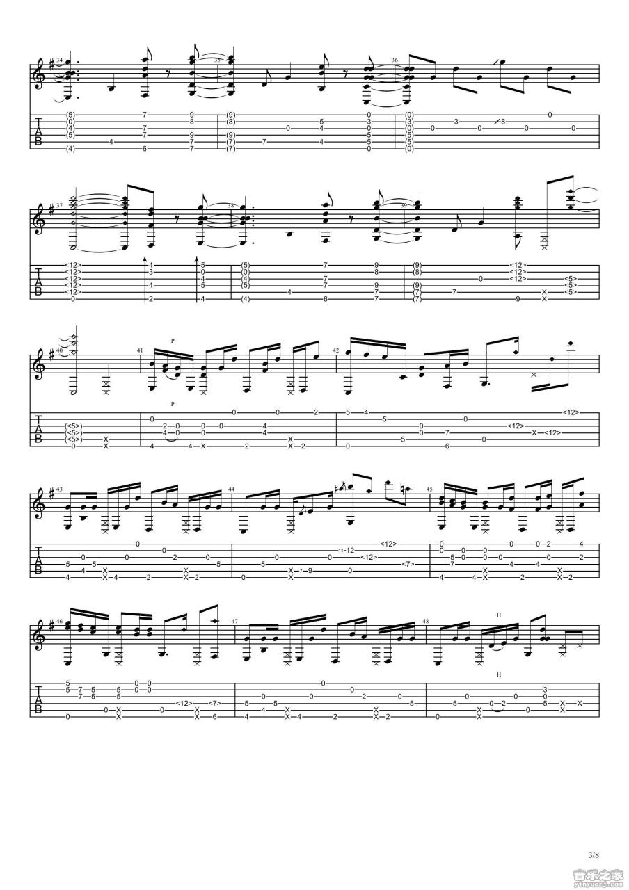Radwimps 你的名字吉他谱 指弹六线谱