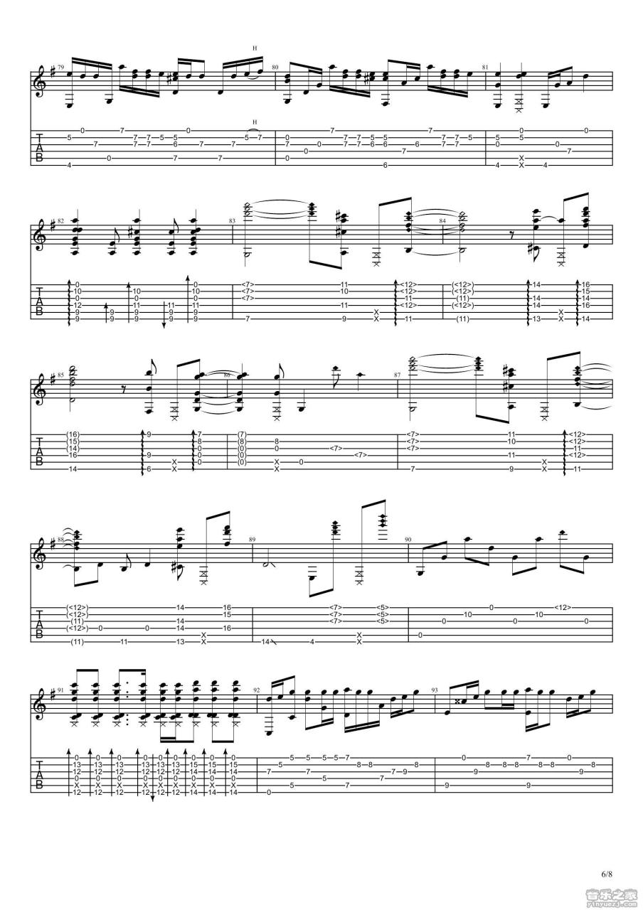 Radwimps 你的名字吉他谱 指弹六线谱