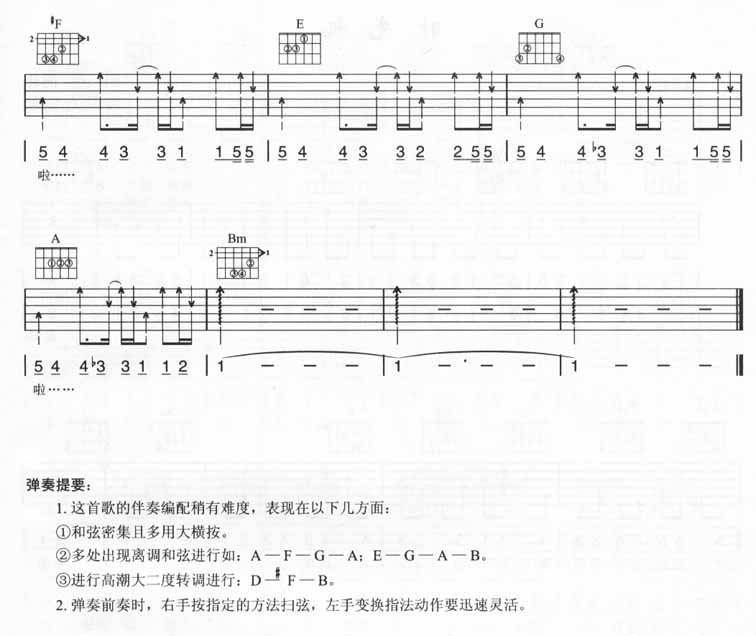 五月天 人生海海吉他谱A调 熊健明弹唱六线谱