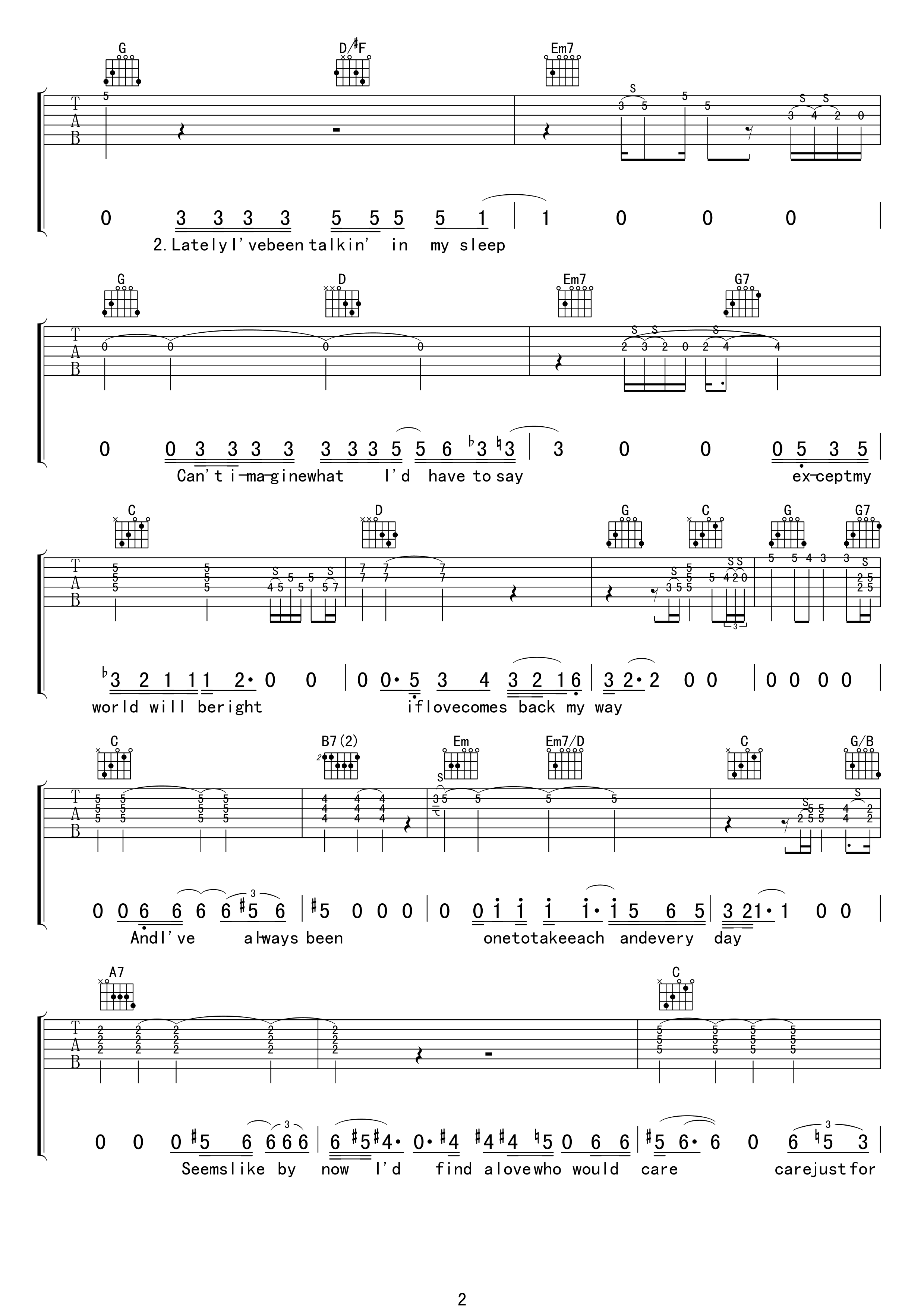 Eric Clapton running on faith吉他谱G调 17吉他弹唱六线谱