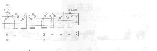 窦唯 上帝保佑吉他谱A调 弹唱六线谱