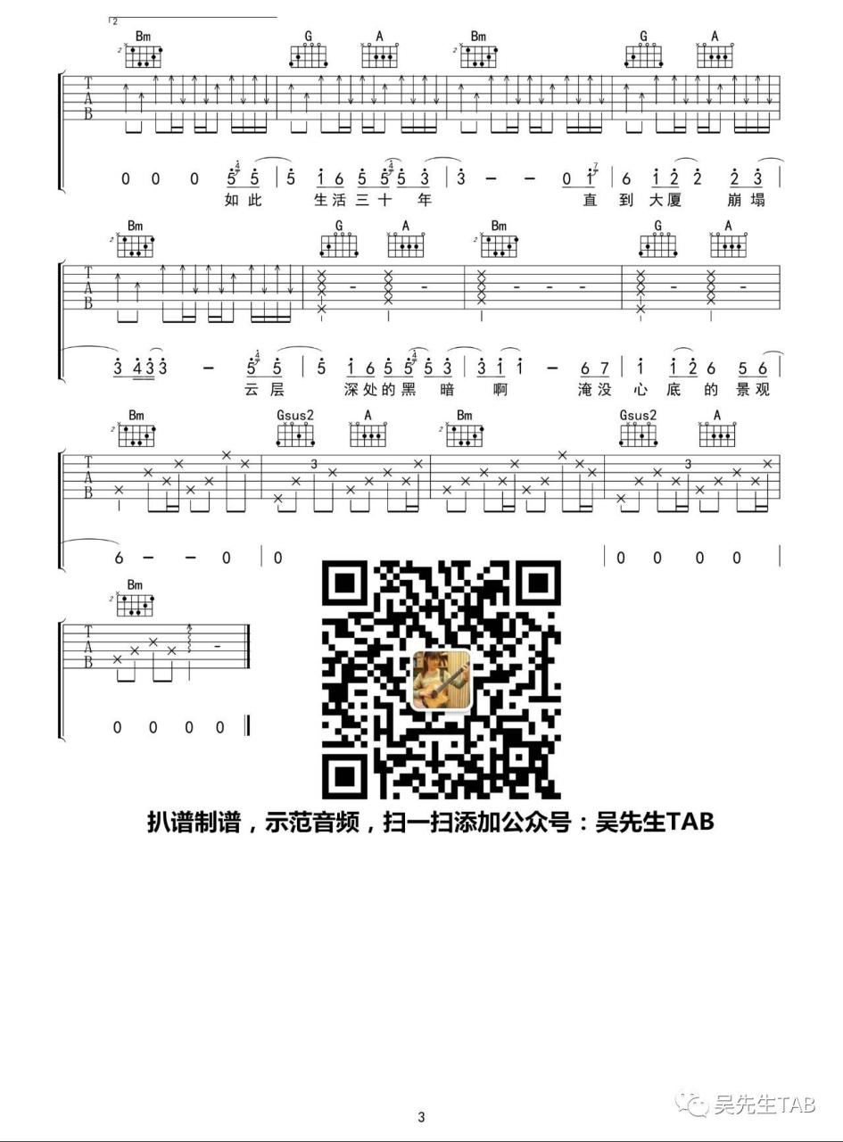 万能青年旅店 杀死那个石家庄人吉他谱D调 弹唱六线谱