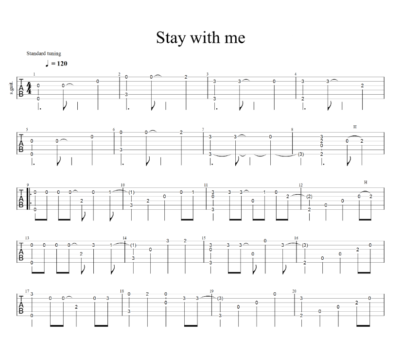 灿烈、Punch stay me with指弹谱