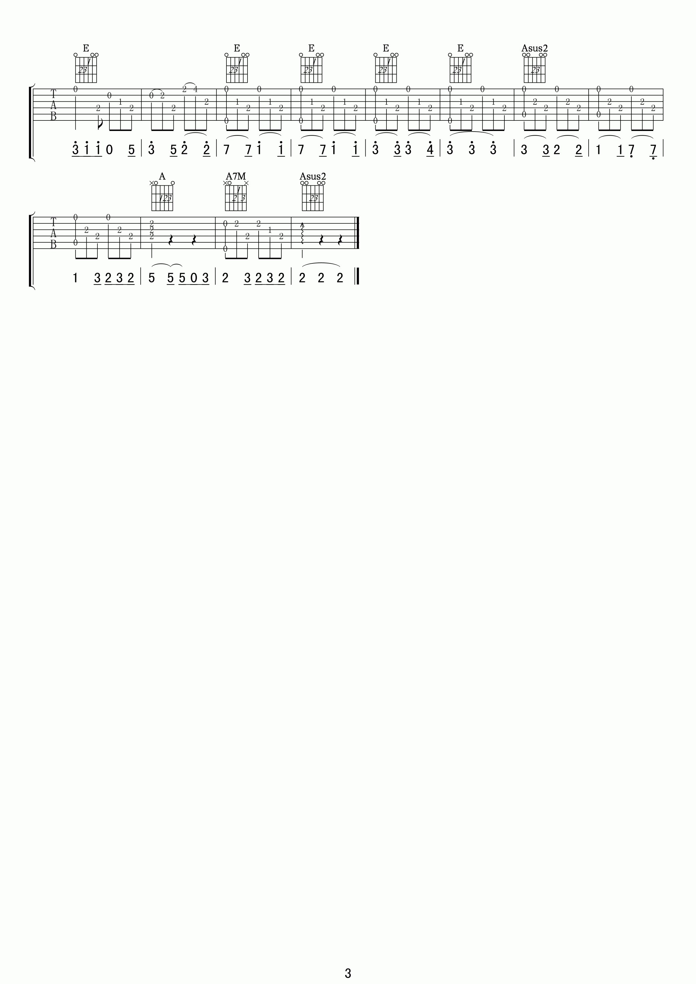 IU 桃子吉他谱A调 小叶歌吉他弹唱六线谱