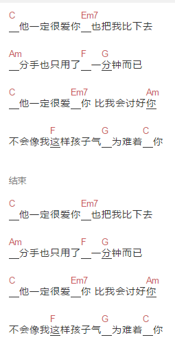 阿杜 他一定很爱你吉他谱G调 弹唱六线谱