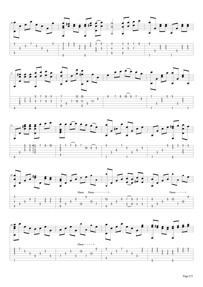 Chet Atkins vincent指弹谱 原调六线谱 搜谱网编配
