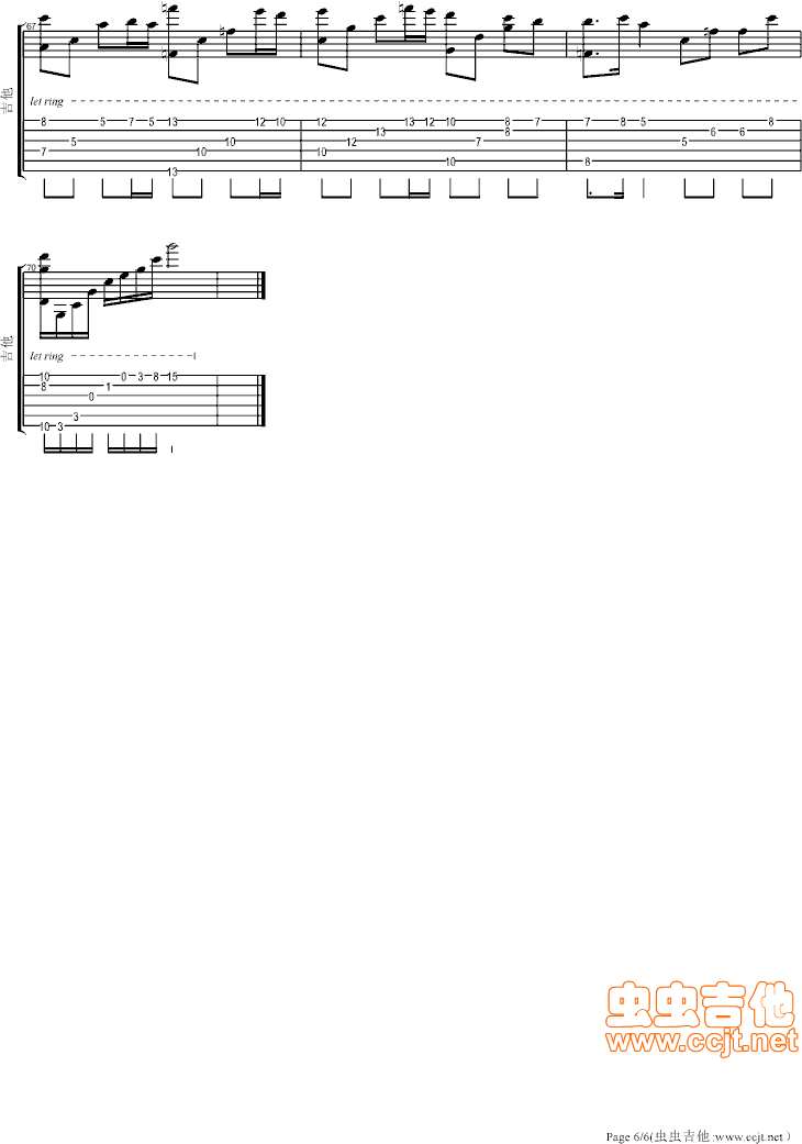 The Dawn原版指弹谱 亡灵序曲吉他谱 指弹六线谱