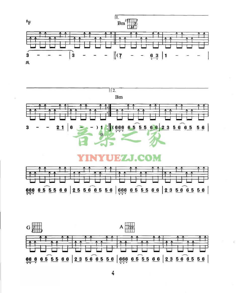 Beyond 我是愤怒扫弦吉他谱D调 音乐之家弹唱六线谱