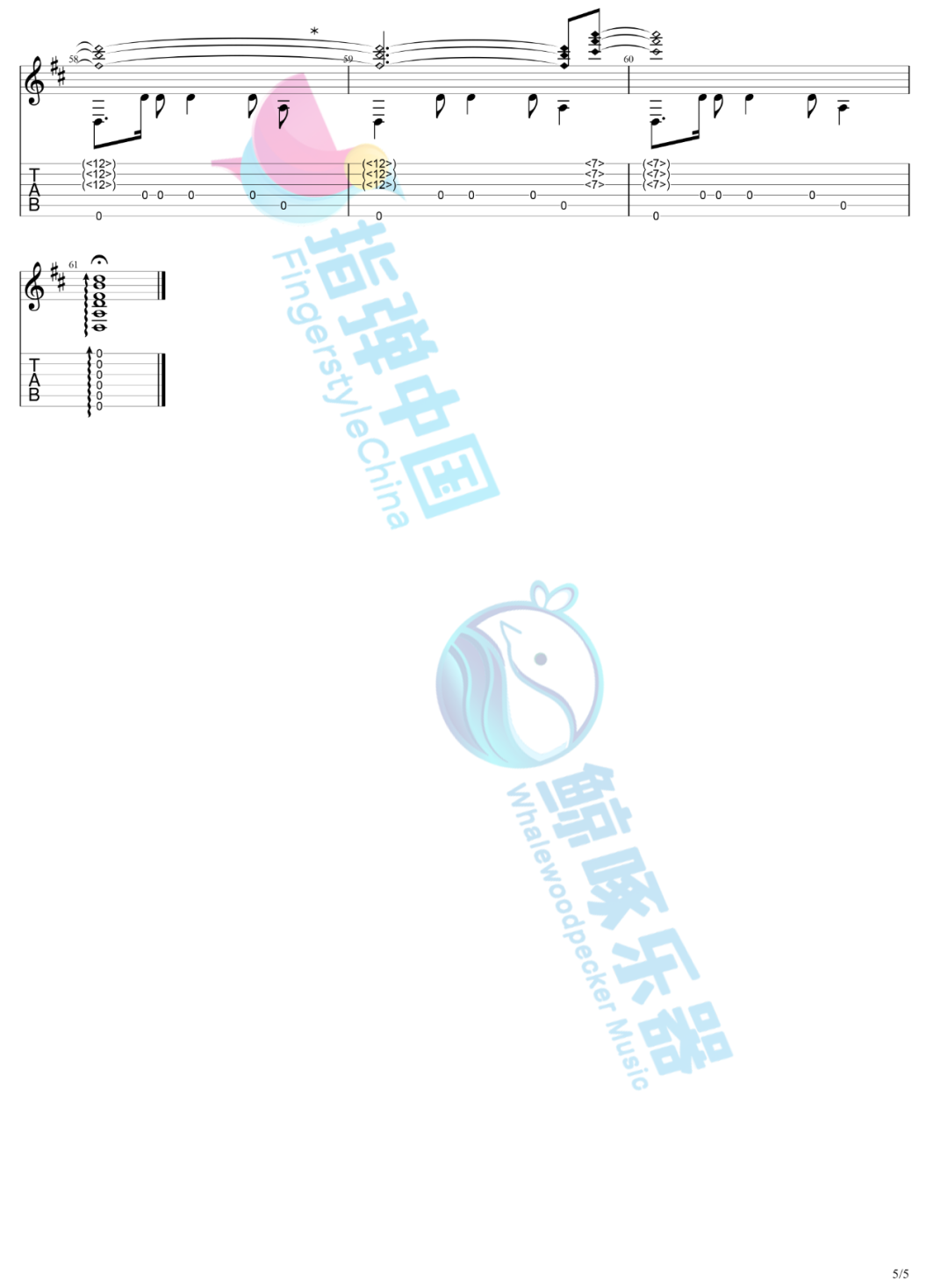 中川砂人 小南国吉他谱 指弹六线谱