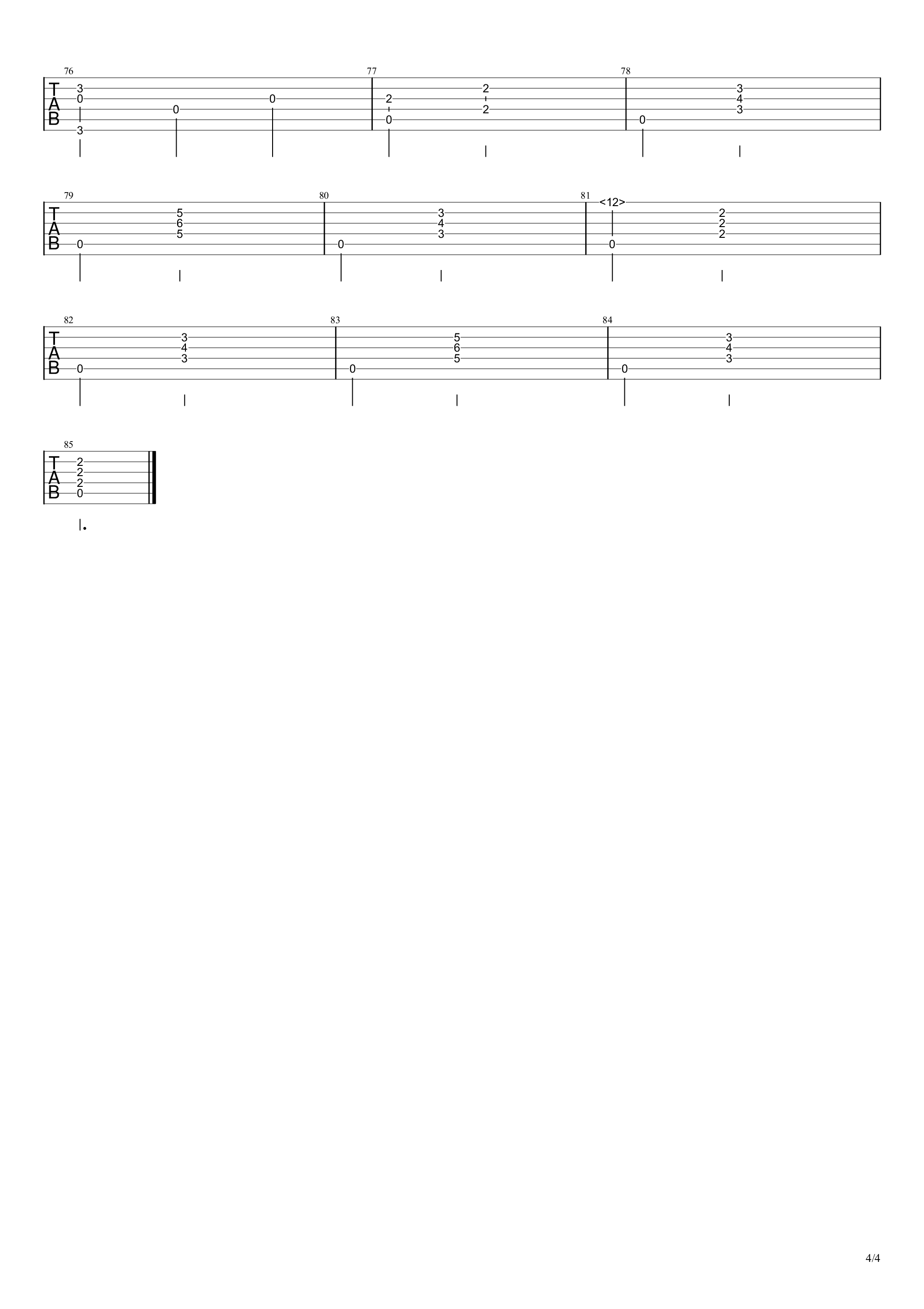 约定的梦幻岛插曲 伊莎贝拉之歌指弹谱 原调六线谱