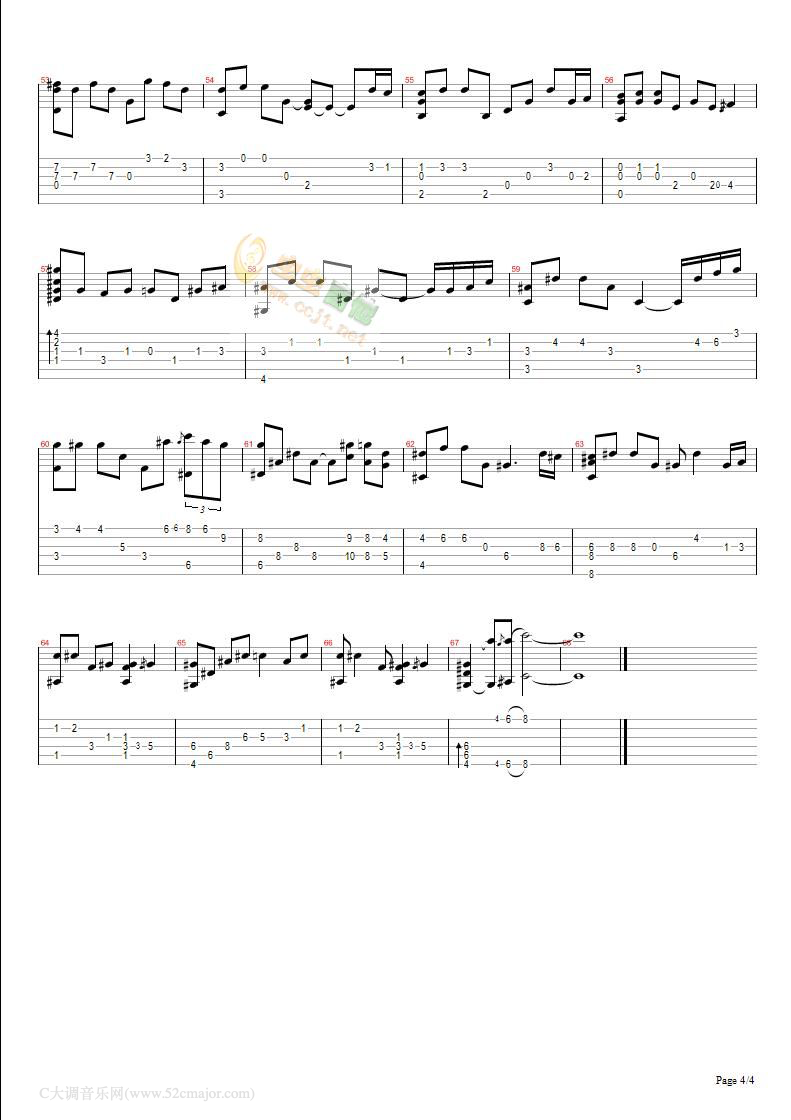 李闰珉 Kiss The Rain雨的印记吉他谱 指弹六线谱